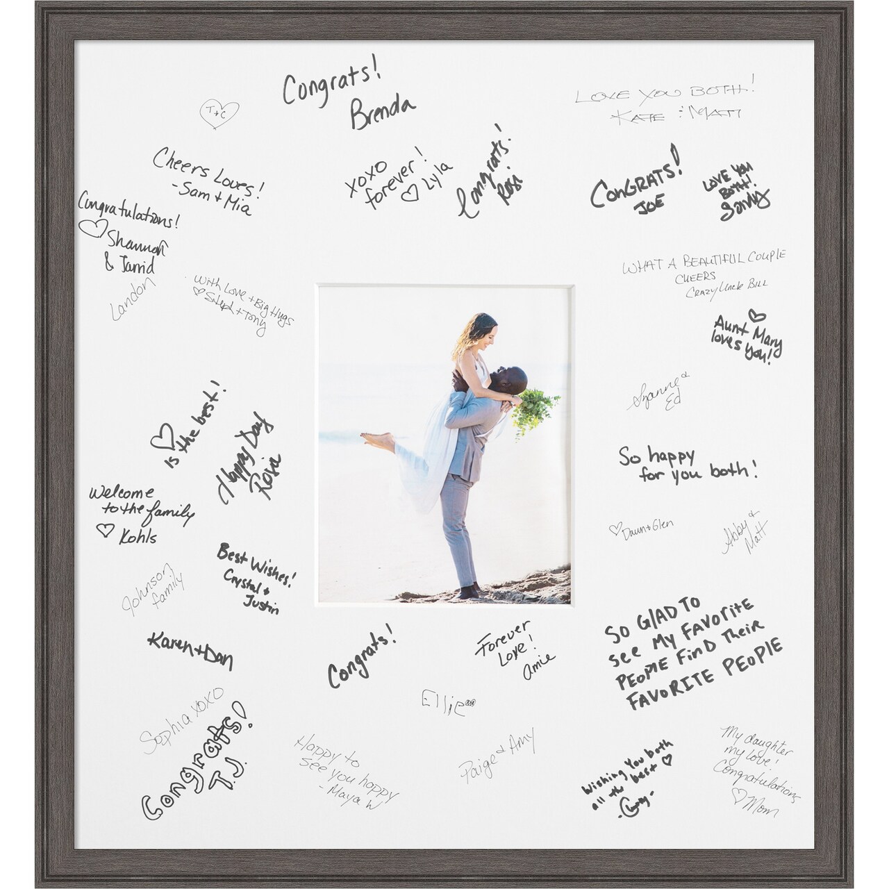 Florence Signature Mat Picture Frame, Photo Frame Wedding Guest Book Alternative, Autograph Picture Mat for Signature Board, Wedding Celebrations Graduations Support Encouragement or Retirement
